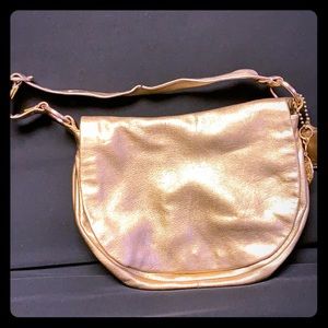 Coach gold shimmer arm bag
